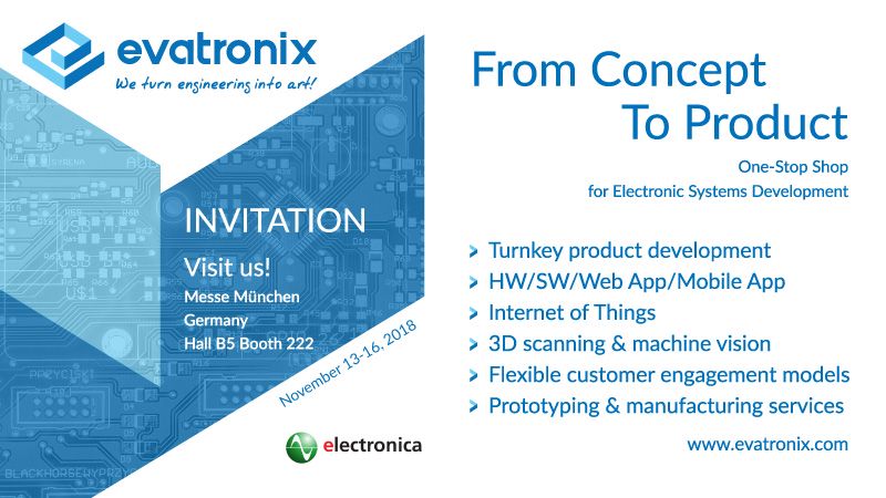 Evatronix Invitation 2018 Electronica Messe Munchen 800x450